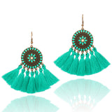 SUMMER COLLECTION Fabric Tassel Large Version Sunflower Earrings