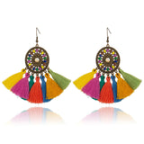 SUMMER COLLECTION Fabric Tassel Large Version Sunflower Earrings