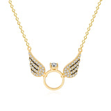 925 Sterling Silver, Gold Wing Necklace