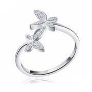 925 Sterling Silver, Adjustable Ring with Cubic Zirconia