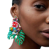 Leaf And Flower Earrings