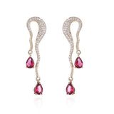 Zircon Long Glamour Earrings