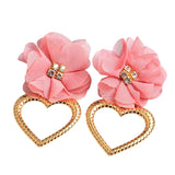 Love Flower Metal Earrings