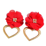 Love Flower Metal Earrings