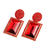 Large Glass Earrings With Diamond