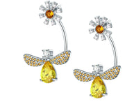 925 Sterling Silver, Daisy Bee Earrings