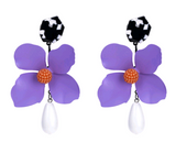 Summer collection : Fashion flower earrings earrings female holiday wind flower earrings natural elements solid petals earrings