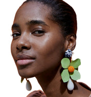 Summer collection : Fashion flower earrings earrings female holiday wind flower earrings natural elements solid petals earrings