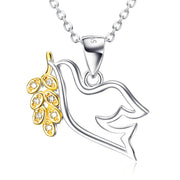 925 Sterling Silver Peace Dove Pendant Necklace