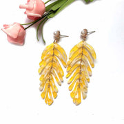 Summer Collection : New Acrylic Leaf Earrings