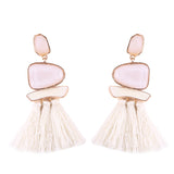 Summer collection : European and American style fashion big earrings alloy drop oil resin long tassel earrings female exaggerated earrings