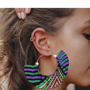 Handmade Printed Exaggerated Earrings