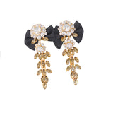 Summer Collection :Fashion exaggerated earrings European and American Baroque retro bow crystal earrings Bridal accessories