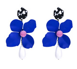 Summer collection : Fashion flower earrings earrings female holiday wind flower earrings natural elements solid petals earrings