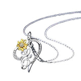 925 Sterling Silver, Sunflower Necklace