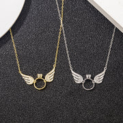 925 Sterling Silver, Gold Wing Necklace