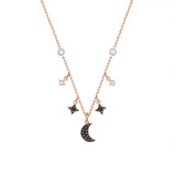 Crystal Mysterious Star and Moon Necklace