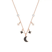 Crystal Mysterious Star and Moon Necklace