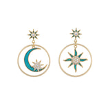 Gold Plated Star and Moon Earrings