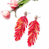 Summer Collection : New Acrylic Leaf Earrings