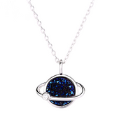 925 Sterling Silver, Crystal Planet Silver Necklace