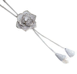 Pearl Flower Zircon Long Necklace