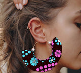 Handmade Printed Exaggerated Earrings