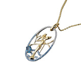 London Blue Topaz Gemstone, Gold Plated, 925 Sterling Silver Necklace