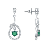 Natural Green Agate Gemstone, 925 Sterling Silver Drop Earrings