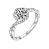 Moissanite Diamond Ring, 925 Sterling Silver Ring