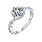 Moissanite Diamond Ring, 925 Sterling Silver Ring