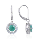 Natural Black Garnet Emerald Gemstones, 925 Sterling Silver Earrings