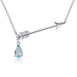 Natural Sky Blue Topaz, 925 Sterling Silver Necklace