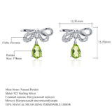 Natural Peridot,  925 Sterling Silver Stud Earrings