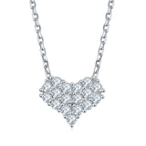 Moissanite Diamond, 925 Sterling Silver Necklace and Earrings Set