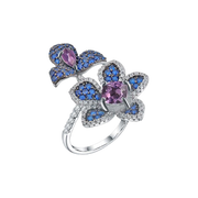 Natural Gemstones, 925 Sterling Silver Adjustable Ring