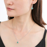 Natural Green Emerald Gemstone, 925 Sterling Silver Necklace