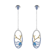 Natural London Blue Topaz Gemstone, Gold Plated, 925 Sterling Silver Handmade Drop Earrings