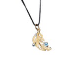 Natural Blue Topaz Gemstone, Gold Plated, 925 Sterling Silver Necklace