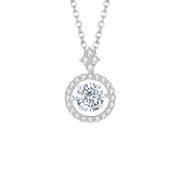 Diamond Necklace with Moissanite Stone, 925 Sterling Silver