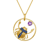 Natural Amethyst Gemstone, Handmade, Gold Plated, 925 Sterling Silver Necklace