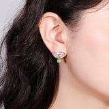 Natural Peridot,  925 Sterling Silver Stud Earrings