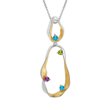 Natural Gemstones , Gold Plated, 925 Sterling Silver, Handmade Necklace