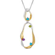 Natural Gemstones , Gold Plated, 925 Sterling Silver, Handmade Necklace