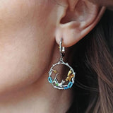 Natural Swiss Blue Topaz, Gold Plated, 925 Sterling Silver, Handmade Drop Earrings