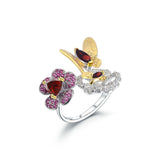 Natural Garnet Gemstones, 925 Sterling Silver, Handmade Adjustable Ring