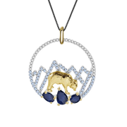 Natural Sapphire Gemstone, Gold Plated, 925 Sterling Silver Handmade Necklace