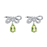 Natural Peridot,  925 Sterling Silver Stud Earrings