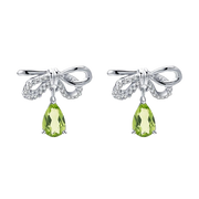 Natural Peridot,  925 Sterling Silver Stud Earrings