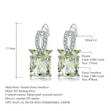 Natural Green Amethyst, 925 Sterling Silver Stud Earrings